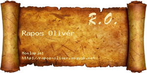 Rapos Olivér névjegykártya
